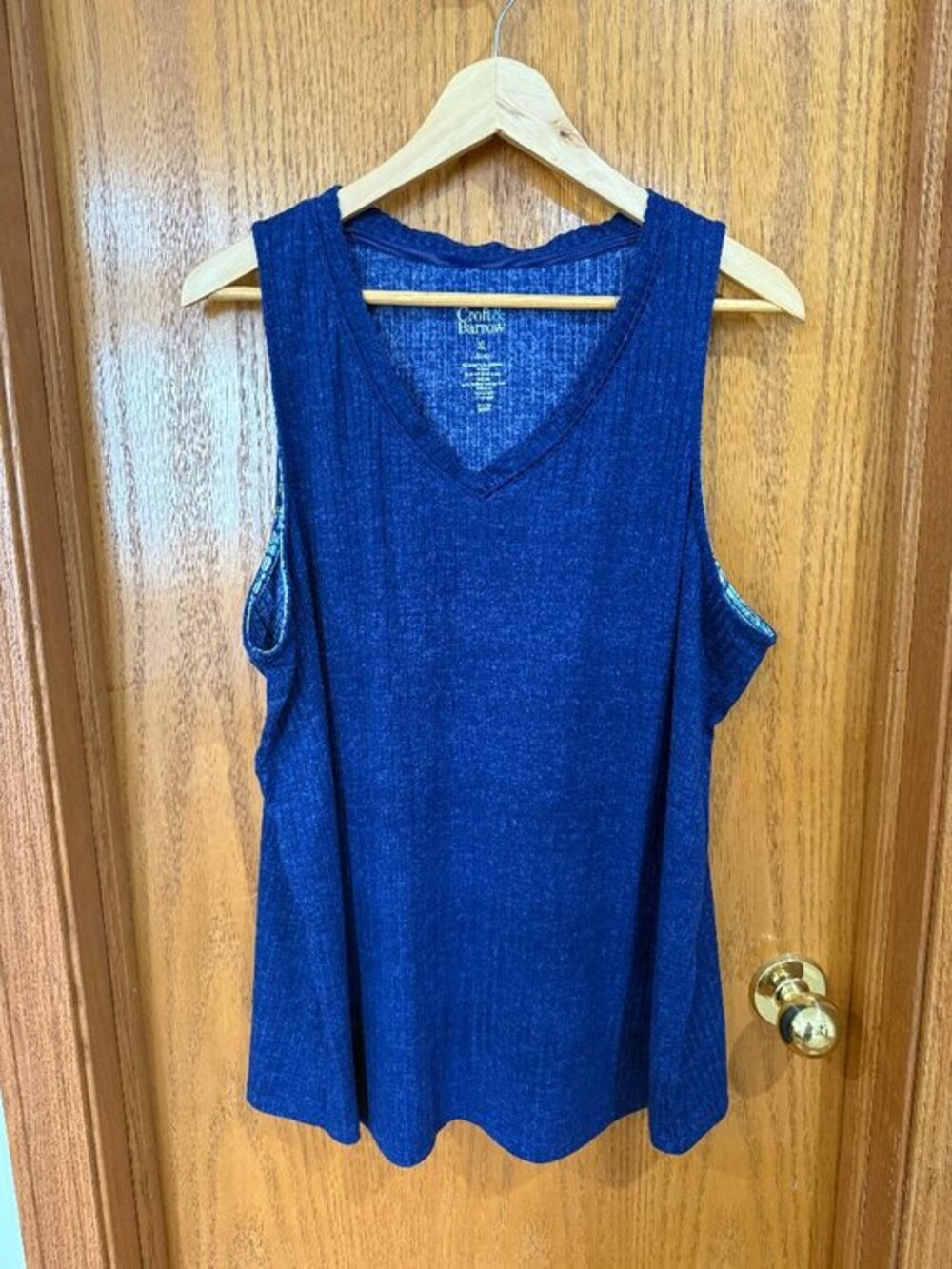 Croft & Barrow XL Blue Ribbed Tank Top Sleepwear